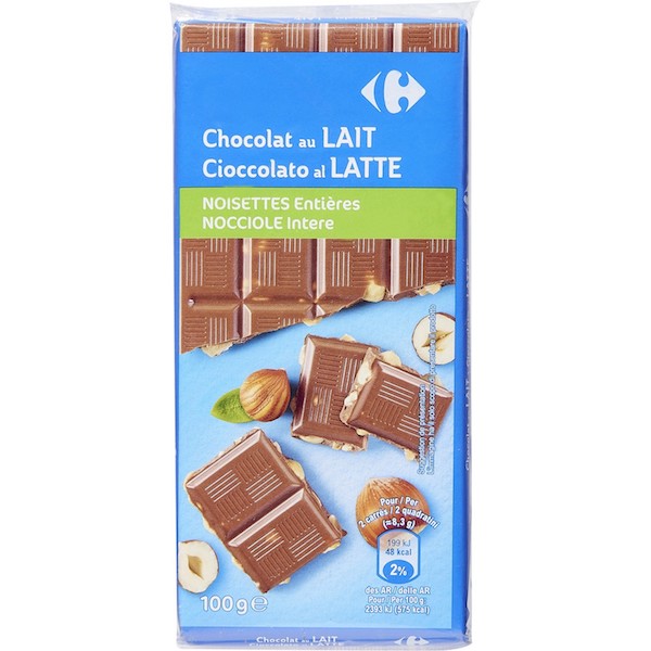 CHOCOLAT AU LAIT NOISETTES