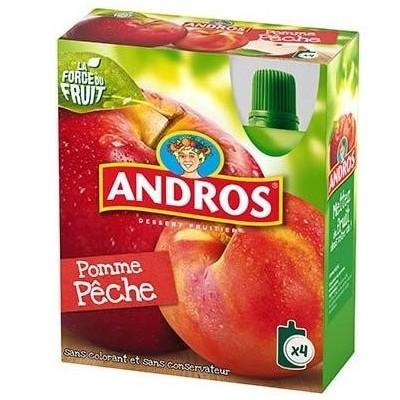 GOURDE POMME PÊCHE x4