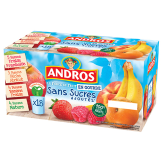 4 VARIÉTÉS DE COMPOTE x18 SANS SUCRES AJOUTÉS