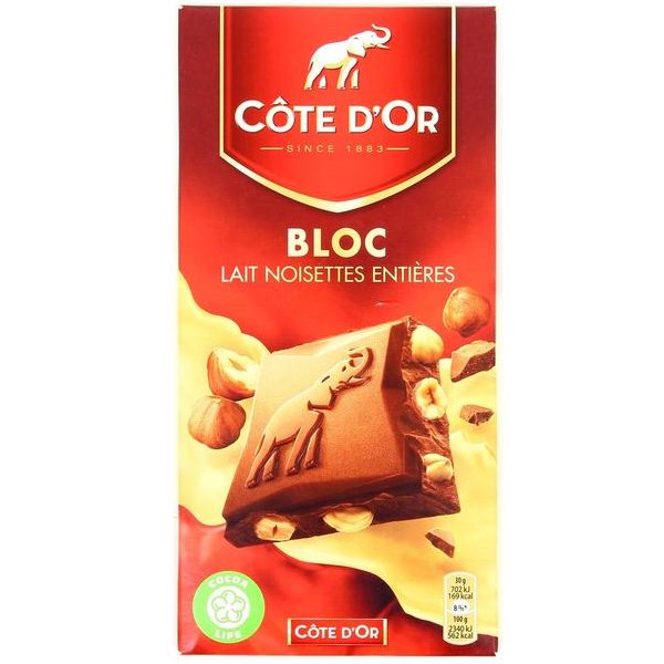 BLOC LAIT NOISETTES ENTIERES