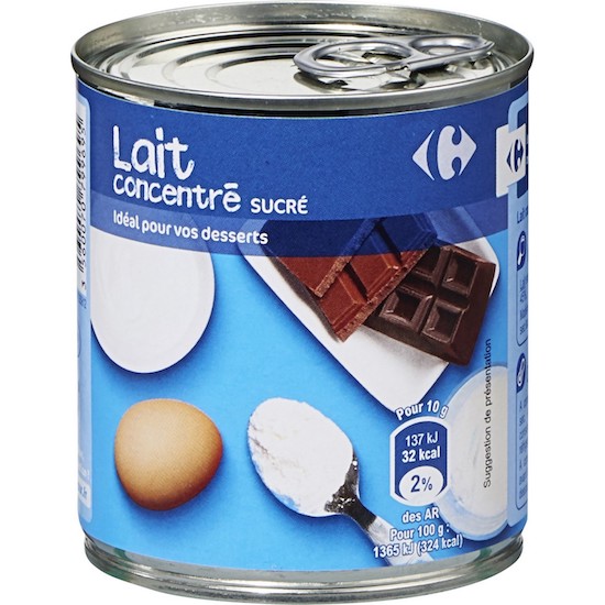 Lait concentré non sucré CARREFOUR : la boite de 410g à Prix Carrefour