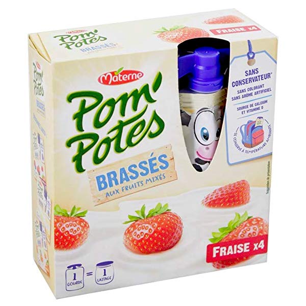 POM'POTES FRAISES x4