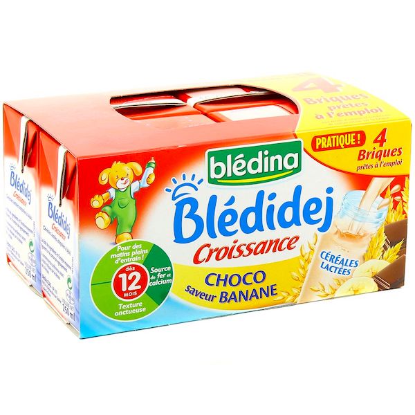 Blédina Blédidej, Céréales bébé Lactées, Dès 6 Mois, 250ml (4 briques) -  Pack de 3 : : Epicerie