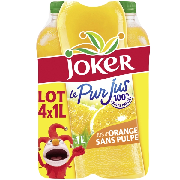 JUS D'ORANGE SANS PULPE x4