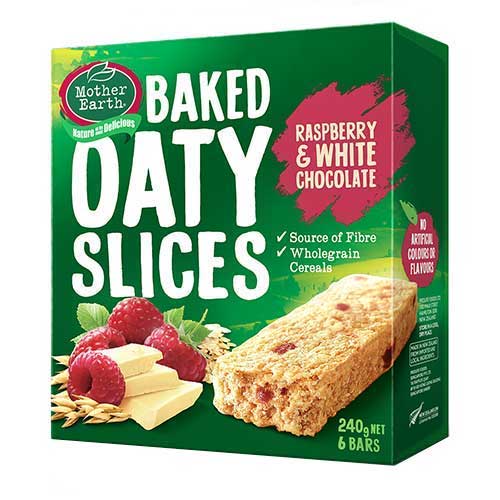 BAKED OATY SLICES RASPBERRY WHITE CHOCOLAT