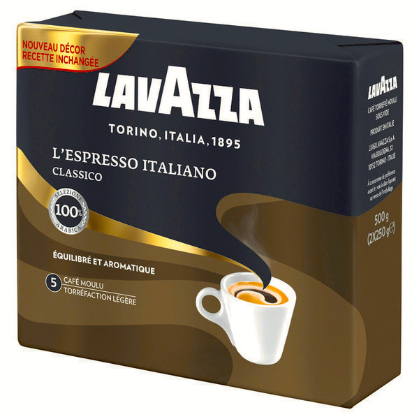 Café moulu Lavazza espresso italiano x2 sachets - 500g